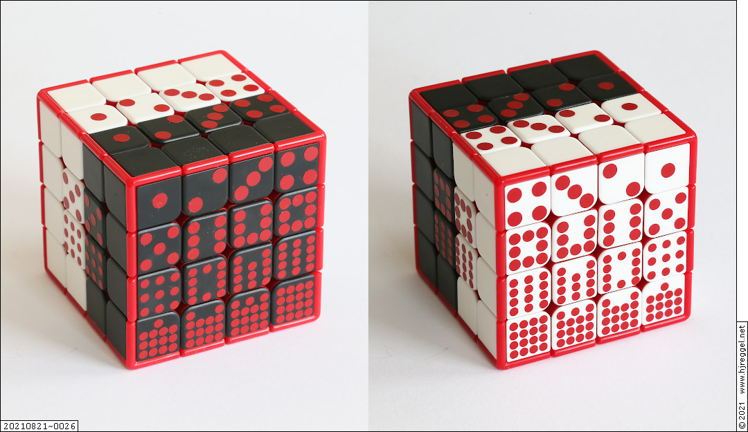 4×4×4 Scarlet Domino Cube