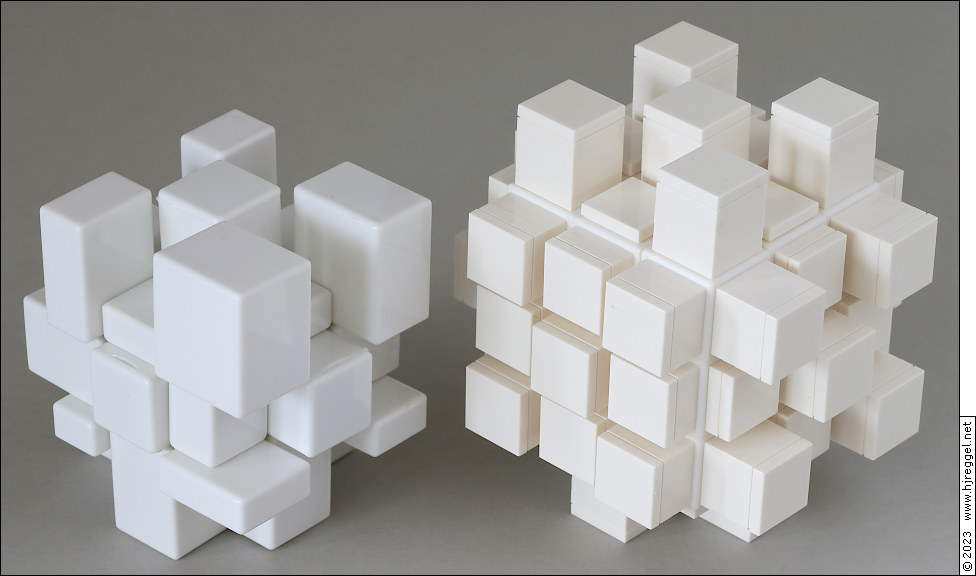 Left: Mirror Cube, White; Right: Brickermod Pseudo Mirror Cube