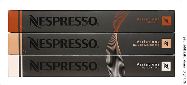  Nespresso Variations 2012: Haselnuss, Macadamianuss, Kokosnuss 